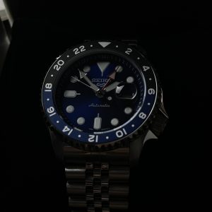 Seiko 5 Sports SKX Series GMT men’s watch with a blue dial, Grade 1:1