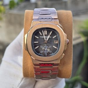 Patek Philippe Nautilus rose gold with a black gradient dial. euro grade