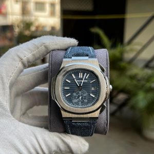 Patek Philippe Nautilus  denim-style strap. Euro Grade