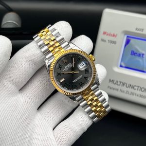Rolex Datejust "Wimbledon" edition watch in a two-tone combination of Oystersteel and yellow gold with a slate grey dial and a Jubilee bracelet. Swiss 1:1