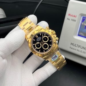 Rolex Cosmograph Daytona watch, reference 126508, in  yellow gold with a black dial and index hour markers swiss 1:1 grade