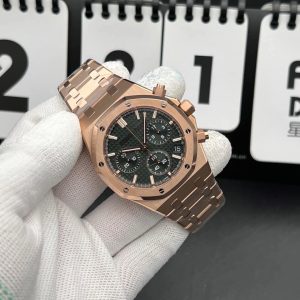 Audemars Piguet Royal Oak Selfwinding Chronograph 41mm in khaki green "Grande Tapisserie" dial. Swiss Grade