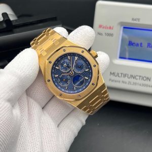 Audemars Piguet Royal Oak Perpetual Calendar  nd bracelet with a blue "Grande Tapisserie" dial. Swiss 1:1