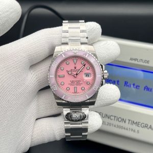 Rolex Submariner Date watch with a pink dial and pink ceramic bezel swiss 1:1 grade