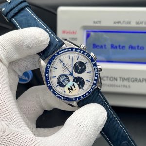 Omega Speedmaster "Silver Snoopy Award" 50th Anniversary watch with a blue strap swiss 1:1 grade