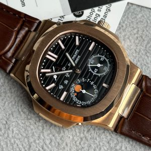 Patek Philippe Nautilus 5712R-001 rose gold case and brown leather strap Master Grade