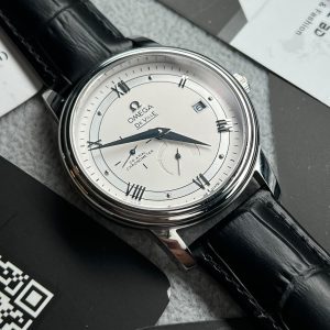 Omega De Ville Prestige   silver dial and black leather strap Master Grade
