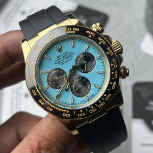 Rolex Cosmograph Daytona in yellow gold  vibrant turquoise blue dial  Master grade